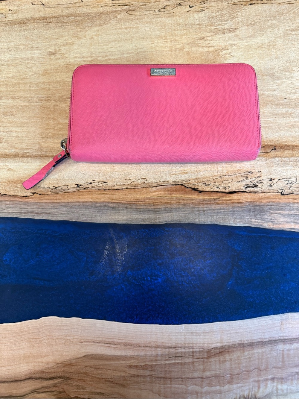 kate spade Pink Zip-Around Saffiano Wallet